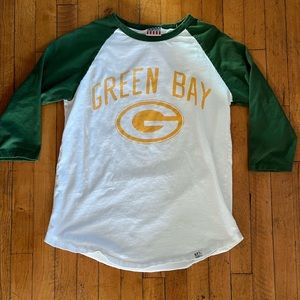 Junk Food Green Bay Packers Raglan T-shirt - Size M